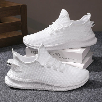 Men's Non-Slip Casual Sneakers Breathable Outdoor Jogging Training Hiking Sports Running Outdoor Weave Knit Lace Up Shoes