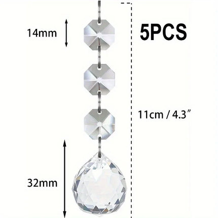 5PCS Snowflake Crystal Christmas Ornaments for Tree Decorations, Hanging Crystals for Centerpieces Acrylic Chandelier Garland Beads Strands Prism Decorations Clear Teardrop Chandelier Crystals Pendant Wedding Home Garden Outd