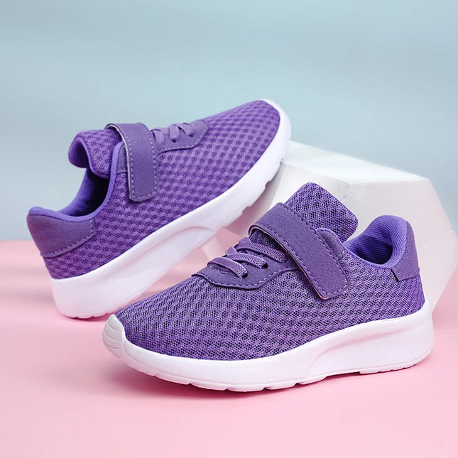 Boys' Breathable Running Shoes Lightweight Girls' Sports Shoes Seasonal Outdoor Children's Black Mesh Breathable Casual Shoes