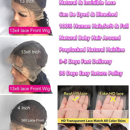 200% Real Density Bone Straight Hd Transparent 13x6 Pre Plucked Lace Frontal Wig 13x4 360 Hd Lace Front ≥98% Human Hair Wigs