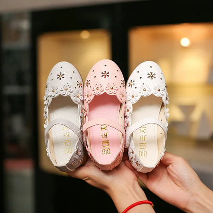 Baby Girl Casual Shoes Floral Sweet Girls Toddlers Flats for Newborn Big Kids Flowers Princess Cute Soft Shoes with Rivets 21-36