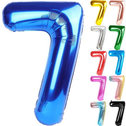 32Inch Multicolor Number 7 Balloon Large Number Balloons 0-9 Boys Girls Birthday Decoration Women Men Party Anniversary Supplies