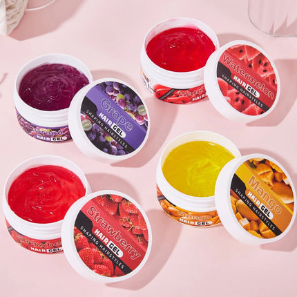 Fruit Flavored Gel Styling Gel, Anti Frizz, Curly Hair, Oil Control, Long-lasting Styling, Suitable for All Hair Types
