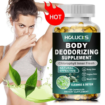 Advanced Body Deodorizing Supplement, with Organic Peppermint Leaf, for Reduces Strong Sweat Odor, Promotes Freshness All Day