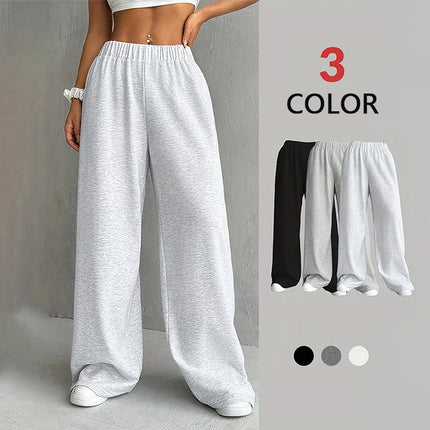 Japanese And Korean Hip Hop Loose Solid Color Wide Leg Pants Women'S Sports Straight Casual Pants Fashion Pants