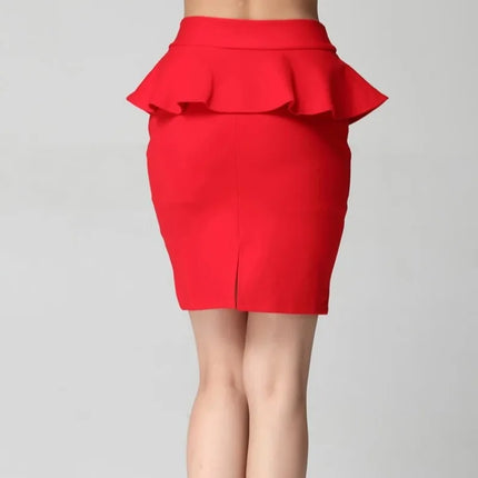 Women Ruffles Slim Stretch High Waist pencil Skirt Plus Size Clothes skirts