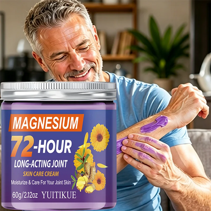 YUITIKUE Magnesium 72 Hour Long Acting Joint Cream Natural Calendula Ginger Nourish Daily Muscle Joint Massage Skin Care 60g
