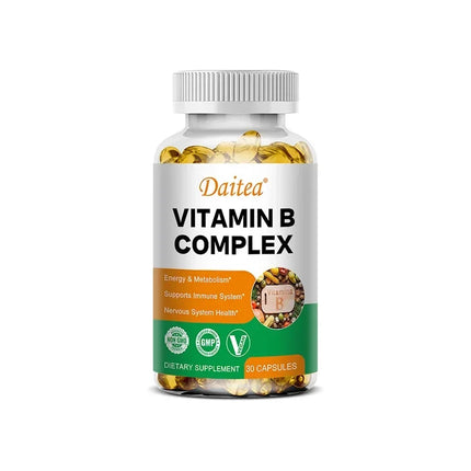 Vitamin B Complex (Folic Acid Biotin B1 B2 B3 B6 B12) - Support Cellular Energy & Mental Clarity