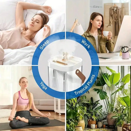 1 Pack 60.88oz Silent Humidifier with Night Light 3 Mist Modes 2 Nozzles for Indoor Home Office Large Capacity