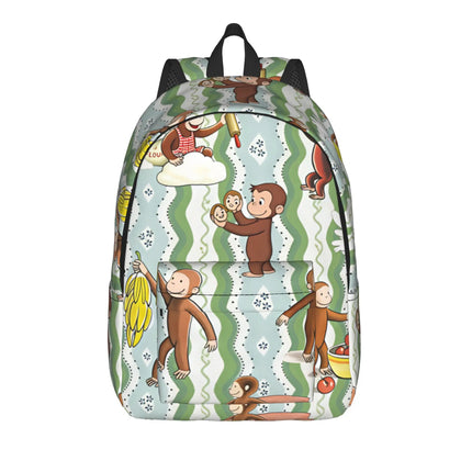 Curious George Dessert Activity Stickers Backpack  Travel Backpacks Girl Kawaii School Bags Designer Big Rucksack