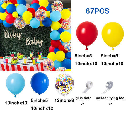 Red Green Christmas Balloons Garland Arch Kit Blue Yellow Ballon Set Video Game Party Circus 1st Birthday Decorations Air Globos