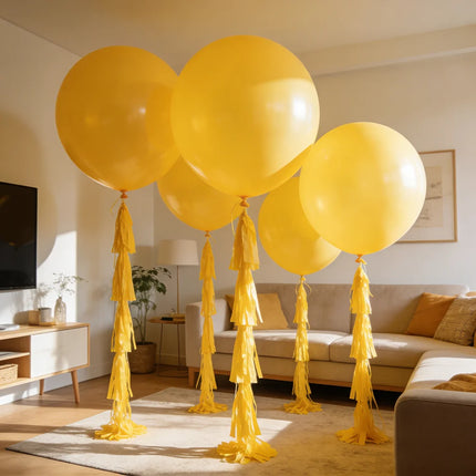 36inch Giant Balloon Wedding Decoration Colorful Tassel Happy Birthday Live Arrangement Black White Red Purple Helium Balloon