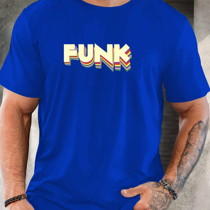 Men's T-Shirt 2025 New Arrival Retro Funk Graphic Vibrant 3D Typography Colorful Print Stylish Top Daily Casual