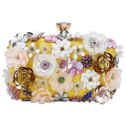 Fashion Women Bags Flower Diamonds Embroidery Small Clutch Luxury Lady Handbags Evening Bags New Arrival Chain Shoulder Purse