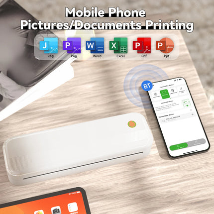 Peripage P40  Portable Thermal Printer Wireless Mobile Photo Printer Support 2''/3''/4''/216mm/210mm & Paper Width Inkless