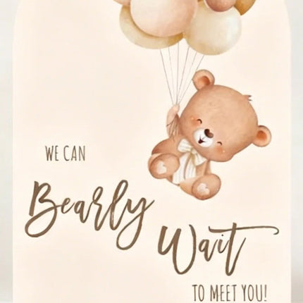 LS Baby Boy Show Arch Backdrop Cover Bear Brown Balloon Star Rainbow Decor Background for Newborn 1st Birthday Party Photobooth