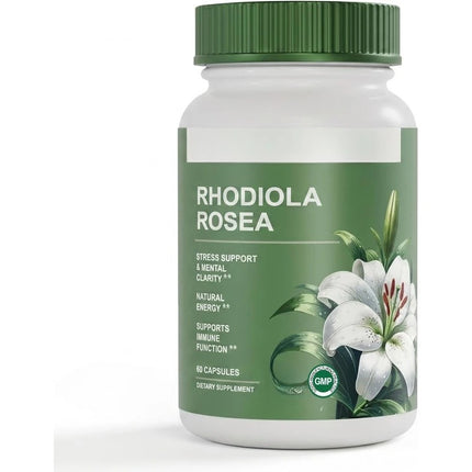 Rhodiola Rosea Extract Capsules 500mg Herbal Adaptogen for Daily Wellness Focus Mental Clarity and Energy Support 60 Capsules