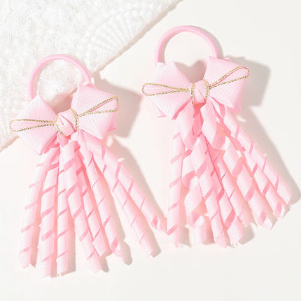 2pcs Girls' Bow Tassel Headband  for Children Babies Girls Parties Dances Ponytails Fixed Hair Accessories Baby Hair Accessories