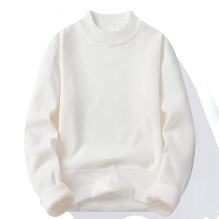 Half Turtleneck Knitwear Sweater New Autumn/Winter Mock Neck Sweatshirts Solid Color Pullovers Man Brand Casual Mens Clothing