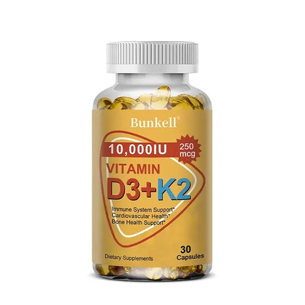 Natural Vitamin D3 K2 Softgels for Heart, Joint and Bone Health, D3 K2 Multivitamin Supplement