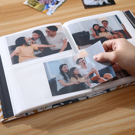 200pcs 6-inch Fabric Photo Album Creative Large Capacity Interleaf Type Family Album Children Growth Memorial Booklet