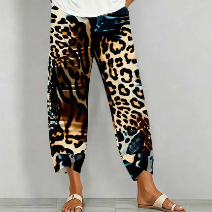 Street Fashion Trousers  Women's Fashion Nine-inch Pants Retro Printed Yoga Pants Daily Casual Pants Elegant Sport Pants