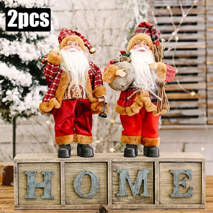 1~4PCS 2026 Christmas Decoration for Home Santa Claus Plush Doll 30cm Navidad Party Decor Xmas Ornaments New Year Gift