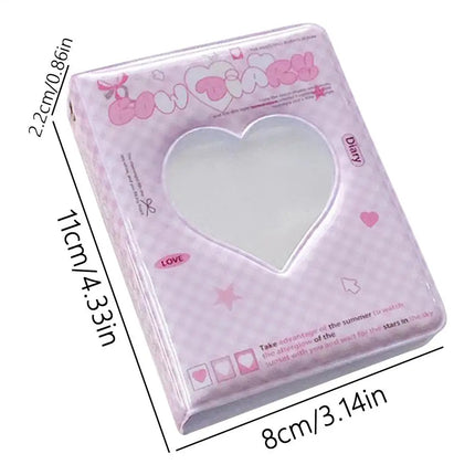 3 inch Korean INS Style Photocard Binder 40 Pockets Love Heart Shaped Card Album Polaroid Photo Album Card Bag Storage Bag