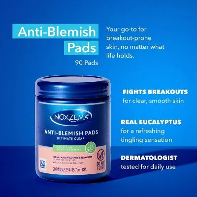 Ultimate Clear Anti Blemish Pads - Eucalyptus - 90ct for Daily Skin Care and Blemish Care