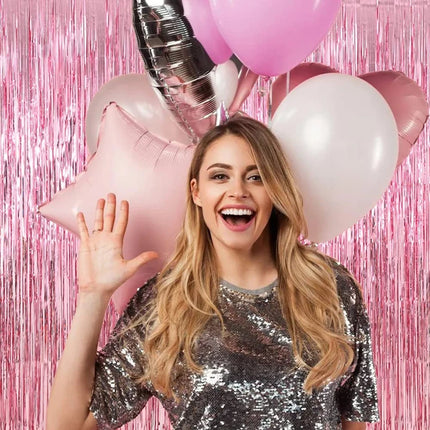 New 4/2/1Pack Party Backdrop Metallic Foil Fringe Tinsel Curtain Adult Kids Birthday Party Wedding Decoration Baby Shower Favor