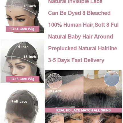 40 44 Inch Deep Wave Lace Front Wig 13x4 13x6 Lace Front Wigs Human Hair 250 Density Transparent Water Wave Curly Lace Front Wig