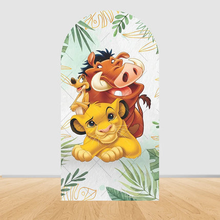 Simba The Lion King Arch Photography Backdrop Cover Elastic Fabric Baby's 1st Birthday Party Decor Photo Studio Background Props