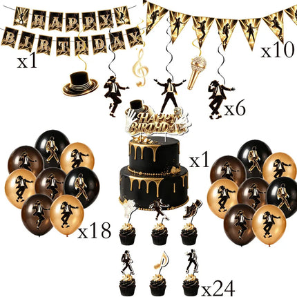 Michael Jackson Birthday Party Decoration Tableware Cups Plates Napkins Tablecloth Favor Souvenir Party Supplies Baby Shower