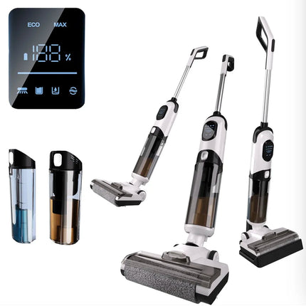 Cordless 170W Brushless-Motor Smart Self-Cleaning Dry/Wet Vacuum & Mop with 15kPa Suction for Hard Floors Household-Use