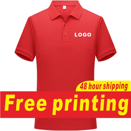 Summer Pure Cotton Short-Sleeved T-Shirt Polo Shirt for Men's and Women's Custom Printed Logo Embroidered Logo