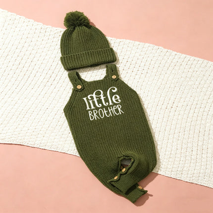 Ylsteed Newborn Photography Outfit Baby Boys Girls Rompers Hats Clothes Fashion Knitted Infant Netural Strap Jumpsuits Sets-HD