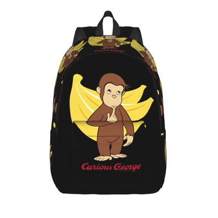 Curious George Dessert Activity Stickers Backpack  Travel Backpacks Girl Kawaii School Bags Designer Big Rucksack