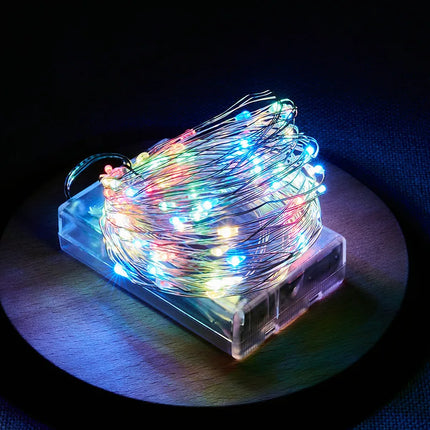 Battery Box 10/5/2/1M LED Silver Wire String Lights Fairy Garland Light for Christmas Wedding Party Home Holiday Room Decoration