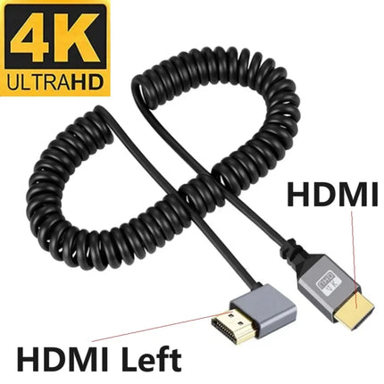0.5-2.4M 4K60HZ HDMI Flexible Spiral Cable Mini Micro HDMI-Compatible TO HDMI Minihdmi Microhdmi Coiled Extension Cable