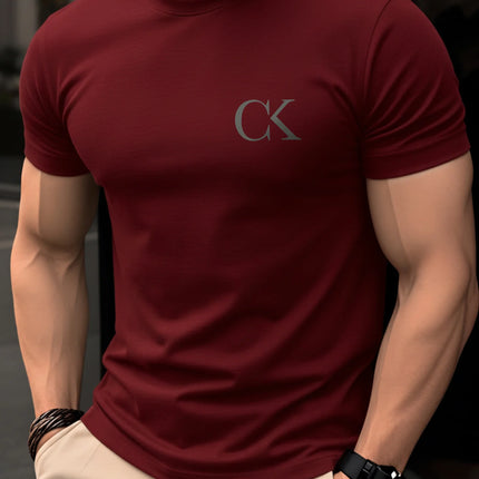 Men's Summer 100% Cotton Casual Fashion Simple Letter Pattern Printed Loose Breathable Round Neck Short Sleeve T-shirt
