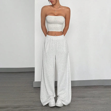 Japanese And Korean Hip Hop Loose Solid Color Wide Leg Pants Women'S Sports Straight Casual Pants Fashion Pants