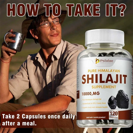 Shilajit Supplements - Balances Hormones, Reduce Fatigue, Muscle Recovery, Improve Concentration, Increases Energy and Vitality