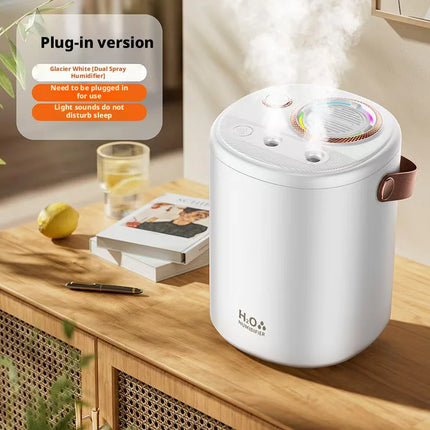 Portable Dual Nozzle Humidifier, High Mist Output Ultrasonic Air Humidifier with Cozy Ambient Light, Safe for Babies and Moms