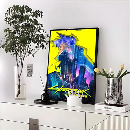 C-Cyberpunk Edgerunners Poster HD art sticky wall waterproof home living room bedroom bar aesthetic decoration