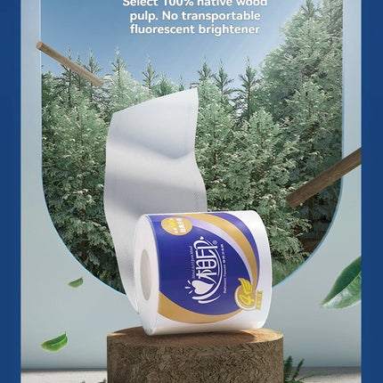 10PCS roll household paper towel in the name of roll paper, four layers of thick core roll toilet paper, toilet paper