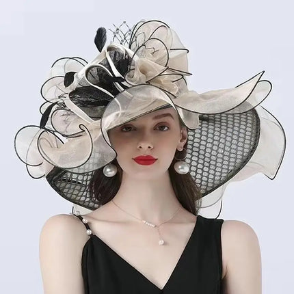 2025 Lady Derby Dress Church Cloche Hat Bow Bucket Wedding Bowler Caps for Party Performance