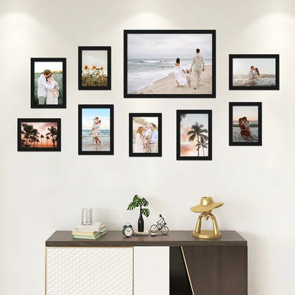 5/7/9/14ps Black Combination Blank Photo Frame Set Nordic Home Decor Family Photo Frame Wall Art Poster Prints Without Mat