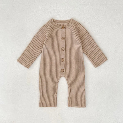 Autumn New Baby Girl Long Sleeve Knit Bodysuit Cotton Toddler Boy Thick Ribbed Jumpsuit Solid Newborn Infant Clothes 0-24M  123