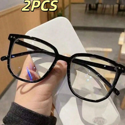 1/2/3 Pairs of Universal Fashion Glasses, Square-Framed Glasses, Fashionable Campus Style, Clear Black Frame, Back to School