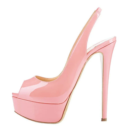 LOSLANDIFEN New 14CM Platform Super High Heels For Woman Sexy Open Toe Sandals Gladiator Party Dress Women Shoes Plus Size 44